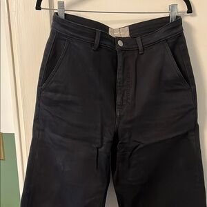 Everlane Cropped High Waisted Wide Leg Jean Size 29 Navy